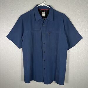 Columbia Shirt Mens Medium Blue Short Sleeve Fishing Camping Button Down